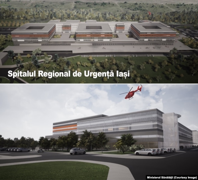 Macheta Spitalului Regional de Urgență Iași.