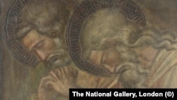 "Двое скорбящих святых" Спинелло ди Лука, коллекция Национальной галереи в Лондоне