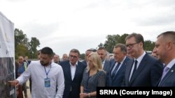 Predsednik Srbije na obeležavanju početka izgradnje deonice autoputa od Beljine do Rače na severoistoku Bosne i Hercegovine, 15. septembar 2022.