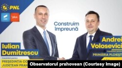 Andrei Volosevici și Iulian Dumitrescu în campania electorală când voiau să obțină voturi împreună.