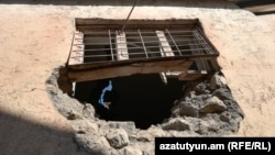 Damage reportedly caused by Azerbaijani shelling in the Armenian village of Qarashen in Syunik Province on September 13.