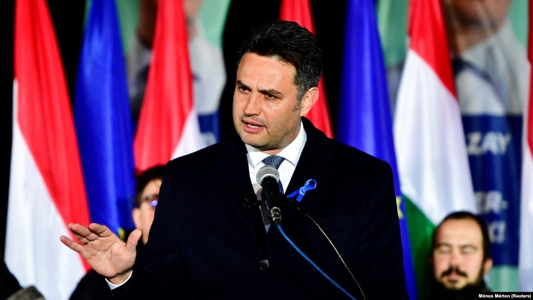Péter Márki-Zay, candidatul opoziției, și-a recunoscut înfrângerea în discursul ținut duminică seară în Budapesta, 3 aprilie 2022.