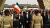 Queen Farah and Egypt's former First Lady Jehan Sadat at the ceremonies to pay homage to last shah of Iran in Cairo.