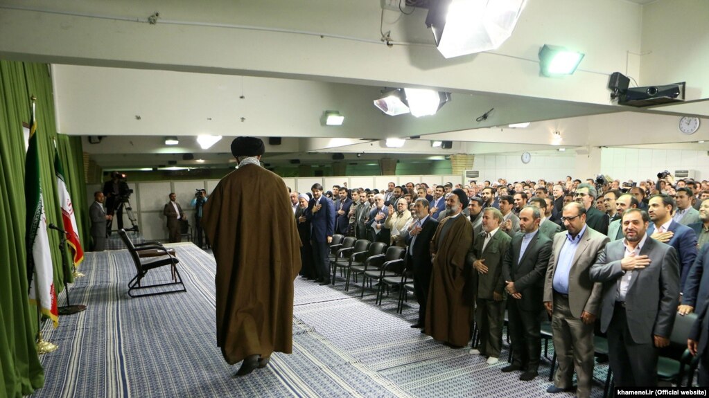 Iran – Iran supreme leader Ayatollah Khamenei meets with managers of Islamic Republic of Iran Broadcasting, Tehran, 12Oct2015