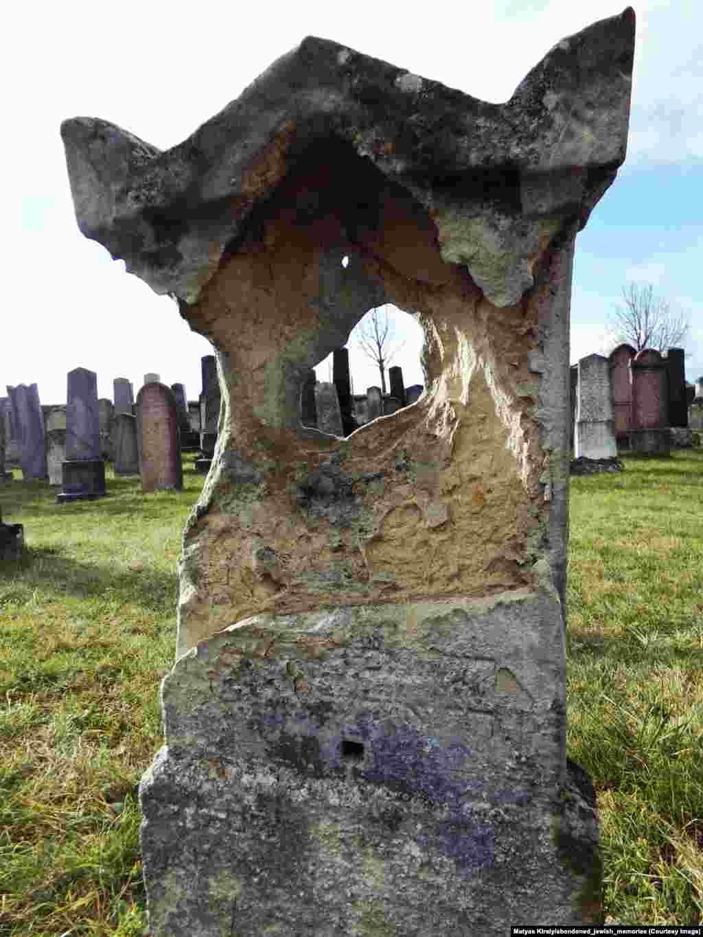 A tombstone ravaged by weather and time at a cemetery in eastern Austria. In 1939, Europe&rsquo;s Jewish population was around 9.5 million. &nbsp;