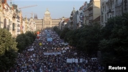 Акция протеста в Праге. 4 июня 2019 года.