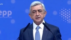 Հայաստանի երրորդ նախագահ Սերժ Սարգսյանը ելույթ է ունենում ԵԺԿ համագումարում, Զագրեբ, 20-ը նոյեմբերի, 2019թ․