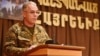 Nagorno-Karabakh - General Levon Mnatsakanian, commander of the Karabakh Armenian army, addresses military personnel, 10Dec2016.