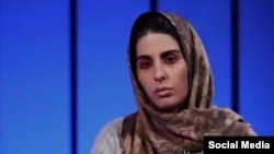 Sepideh Rashno, în timpul mărturisirii forțate de la o emisiune televizată. 