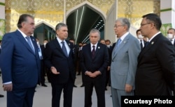 Орталық Азия елдерінің басшылары Шолпан атадағы президенттер саммитінде. 12 шілде 2022 жыл.