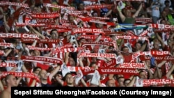 Fans of the Romanian soccer team Sepsi OSK, which is based in Sfantu Gheorghe, a city where nearly three-quarters of the population identifies as ethnic Hungarian.