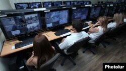 Armenia - A control room of the Security Dream company operating speed radars and cameras, Yerevan, September 5, 2014.