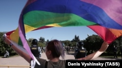 Manifestație LBGT la Sankt Petersburg, septembrie 2022