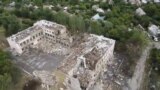 Drones Reveal Scale Of Damage To Donetsk Region Schools And Market _ grab