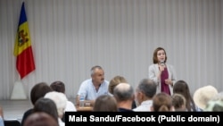 Președinta Maia Sandu la întâlnirea cu locuitorii satului Răuțel, Fălești