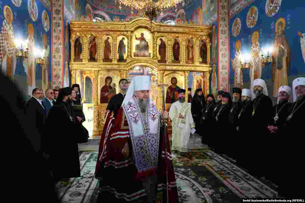 Молебень за Україну в храмі Різдва Пресвятої Богородиці Києво-Печерської лаври. Київ, 14 липня 2026 року.Разом із священноархімандритом лаври, митрополитом Київським і всієї України Епіфанієм молилися Єпископат Православної церкви України (ПЦУ), братія обителі, монахи зі Святої Гори Афон на чолі з ігуменом Афонського монастиря Есфігмен архімандритом Варфоломієм