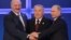 Kazakhstan -- Presidents Alexander Lukashenko of Belarus, Vladimir Putin of Russia, and Nursultan Nazarbayev of Kazakhstan (L-R) pictured after signing an agreement on the formation of the Eurasian Economic Union, at the Palace of Independence, Astana, 29
