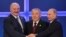 Kazakhstan -- Presidents Alexander Lukashenka of Belarus, Vladimir Putin of Russia, and Nursultan Nazarbayev of Kazakhstan (L-R) pictured after signing an agreement on the formation of the Eurasian Economic Union, at the Palace of Independence, Astana, 29