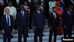 Premijer Palestine Mohammad Shtayyeh, Moussa Faki Mahamat predsjedavajući Komisije AU, Felix Tshisekedi predsjednik Demokratske Republike Kongo, premijer Etiopije, Abiy Ahmed i Macky Sall, predsjednik Senegala u Adis Abebi, Etiopija, 5. februara 2022. 