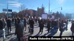 Мирен протест на раскрсницата кај Сити Мол во Скопје 