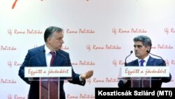 Orbán Viktor és Farkas Flórián sajtótájékoztatója 2014-ben