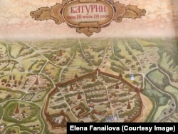 Карта Батурина. Таким місто виглядало на зламі 17-го та 18-го століть. Будинок Кочубея, Батурин