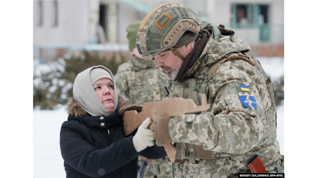 Exerciții militare pentru civili la Kiev, 5 februarie 2022