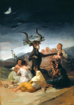 Еще один из 14 фрагментов росписи «Шабаш ведьм» Франсиско Гойи.