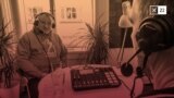 Komjáthi Imre a Szabad Európa podcaststúdiójában 2022. január 18-án 