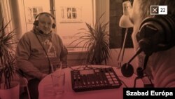 Komjáthi Imre a Szabad Európa podcaststúdiójában 2022. január 18-án
