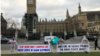 Британ парламентинин алдындагы казакстандык жарандардын акциясы. 3-февраль, 2022-жыл. Лондон, Улуу Британия.