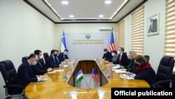 Встреча узбекских медиков с послом США Дэниелом Розенблюмом.