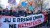 Pamje nga protesta e 29 janarit në Prishtinë.