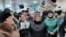 Protesters gathered in Almaty on February 1 to demand that the abuse of their relatives be stopped.