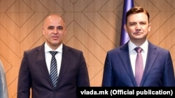 North Macedonia's prime minister and foreign minister: Dimitar Kovacevski (left) and Bujar Osmani (file photo)
