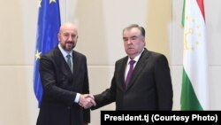 Эмомалӣ Раҳмон ва Шарл Мишел