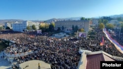 Nagorno-Karabakh - A pro-independence rally in Stepanakert, October 30, 2022.