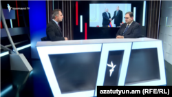 Главный редактор выходящей в Стамбуле газеты «Жаманак» Ара Гочунян в студии Азатутюн ТВ, Ереван, 26
октября 2022 г.