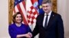 Predsjedavajuća Zastupničkog doma američkog Kongresa Nancy Pelosi sa premijerom Hrvatske Andrejem Plenkovićem u Zagrebu 24. oktobar 2022. 