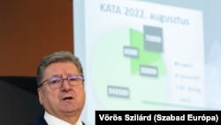 Parragh László, az MKIK elnöke a Budapest Economic Forum rendezvényen 2022. október 19-én