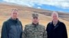 Armenia - U.S. State Department officials pose for a photograph with an Armenian military commnader in Gegharkunik province, October 24, 2022.