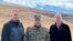 Armenia - U.S. State Department officials pose for a photograph with an Armenian military commnader in Gegharkunik province, October 24, 2022.