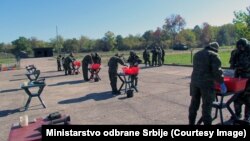 Obuka španskih vojnika sa realnim toksičnim hemikalijama u u Centru atomsko-biološko-hemijske odbrane (ABHO) Vojske Srbije u Kruševcu, 20. oktobar 2022. 