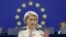 Președinta Comisiei Europene Ursula von der Leyen în timpul dezbaterii asupra consecințelor sociale și economice pentru UE ale războiului Rusiei în Ucraina, Parlamentul European, Strasbourg, 4 mai 2022.