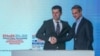 Премиерите на България и Гърция Кирил Петков и Кириакос Митцотакис по време на церемонията в Александруполис