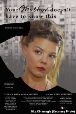 Viorica Vodă pe afișul filmului „Mama ta n-ar trebui să știe asta” regizat de Mihai Mihăescu.