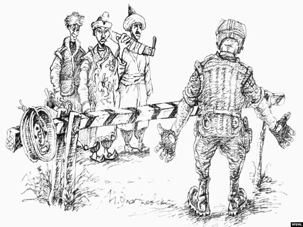 Отдоприезжались. Михаил Златковский. "Ни эллина, ни иудея". Художник считает, что перед миграционным законодательством РФ все должны быть равны 