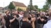 Serbia - Obrenovac - Extreme right wing organizations on anti-migrant protest in front of Migrant center in Obrenovac - May 13th 2020