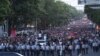 Armenia - Opposition supporters march through the center of Yerevan, May 28, 2022.