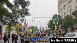Protest aktivista u Beogradu protiv rata u Ukrajini, 28. maj 2022. 